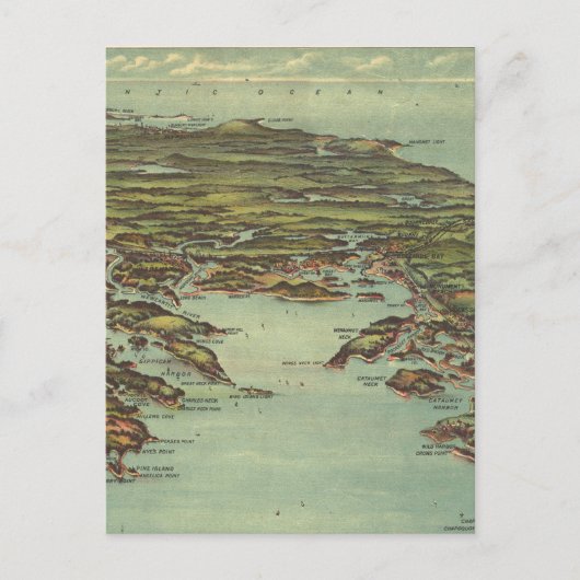 Carte vintage de Buzzards Bay (1907) (Devant)