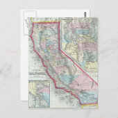 Carte vintage de Californie (1860) (Devant / Derrière)