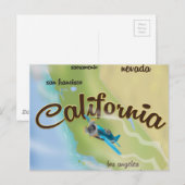 Carte vintage de Californie aux États-Unis (Devant / Derrière)