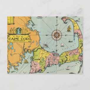 Carte vintage de Cape Cod