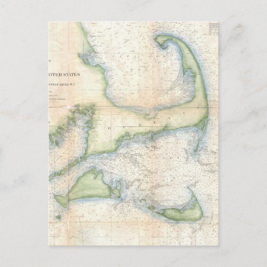 Carte vintage de Cape Cod (1857) (Devant)