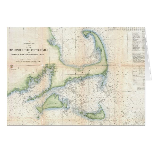 Carte vintage de Cape Cod (1857) (Devant horizontal)