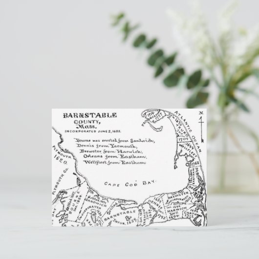 Carte vintage de Cape Cod (1890) (Debout devant)