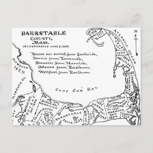 Carte vintage de Cape Cod (1890) (Devant)