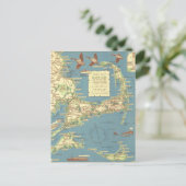 Carte vintage de Cape Cod (1940) (Debout devant)