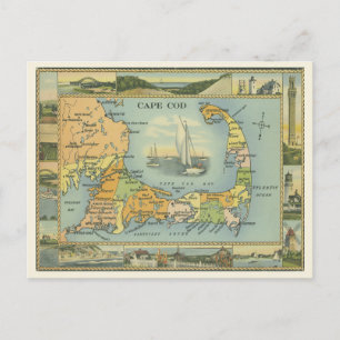 Carte vintage de Cape Cod, Massachusetts