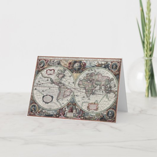 Carte vintage de carte du monde (Devant)