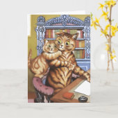 Carte vintage de chat (Fleur jaune)