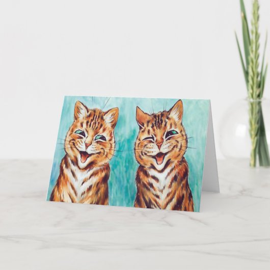 Carte vintage de chat de meilleurs amis (Devant)