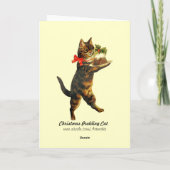 Carte vintage de chat de pudding de Noël (Dos)