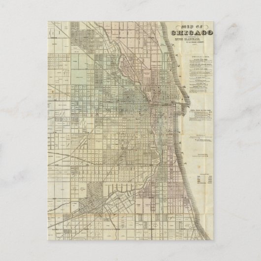 Carte vintage de Chicago (1857) (Devant)
