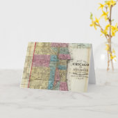 Carte vintage de Chicago (1869) (Fleur jaune)