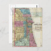 Carte vintage de Chicago (1869) (Devant / Derrière)