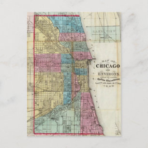 Carte vintage de Chicago (1869)