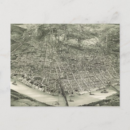 Carte vintage de Cincinnati (1900) (Devant)