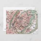 Carte vintage de Copenhague Danemark (1888) (Devant / Derrière)