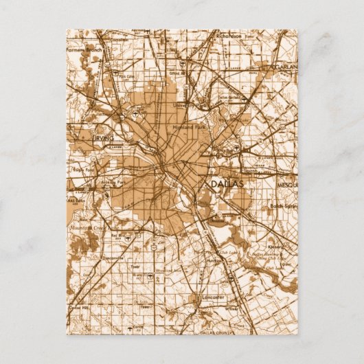 Carte Vintage de Dallas (Devant)