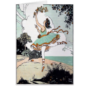 Carte vintage de danseur classique