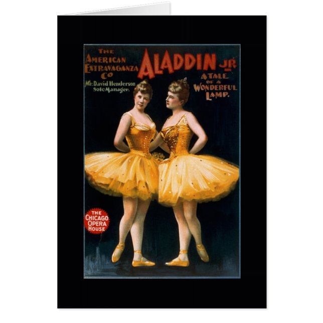 Carte vintage de danseurs d'Aladdin de ballet (Devant)