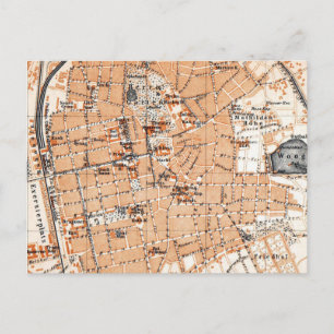 Carte vintage de Darmstadt Allemagne (1905)