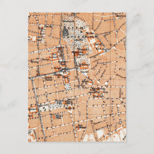 Carte vintage de Darmstadt Allemagne (1905)