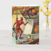 Carte vintage de diable (Fleur jaune)