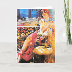 Carte vintage de diseur de bonne aventure