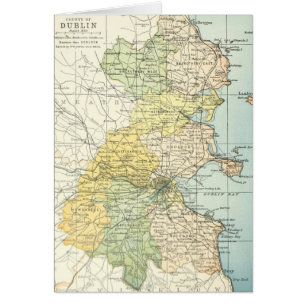 Carte vintage de Dublin et d'abords (1900)