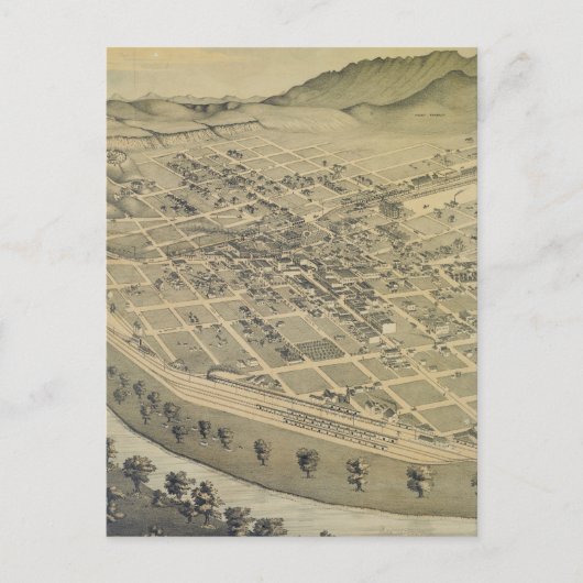 Carte vintage de El Paso Texas (1886) (Devant)