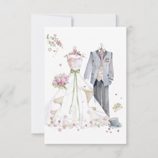 carte vintage de faire-part de mariage (Devant)