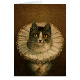 Carte vintage de fantaisie de chat de "Le Meow"