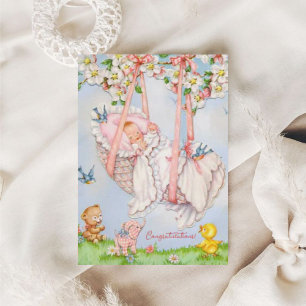 Carte vintage de félicitations pour bébé