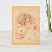 Carte vintage de félicitations pour bébé (Devant)
