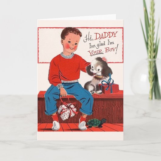 Carte vintage de fête des pères de fils (Devant)