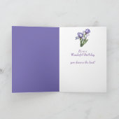 Carte vintage de Fleur Iris Blanc Violet (Intérieur)