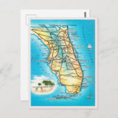 Carte vintage de Floride Voyage Carte postale (Devant / Derrière)