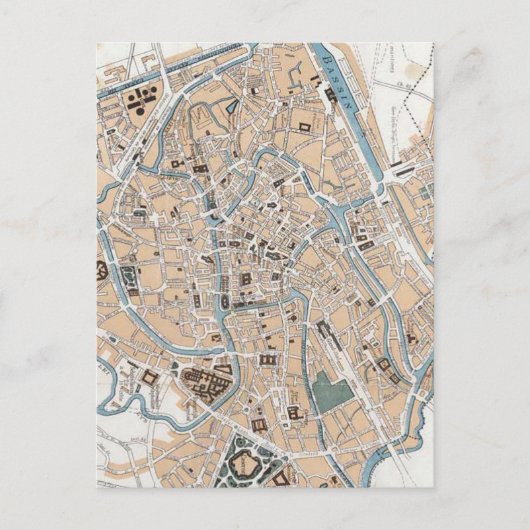 Carte vintage de Gand Belgique (1905) (Devant)