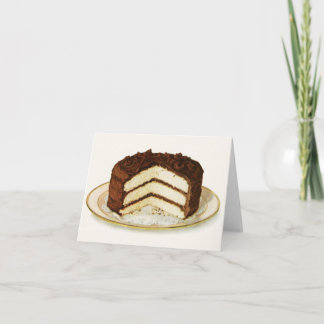 Carte vintage de gâteau de couche glacée au chocol