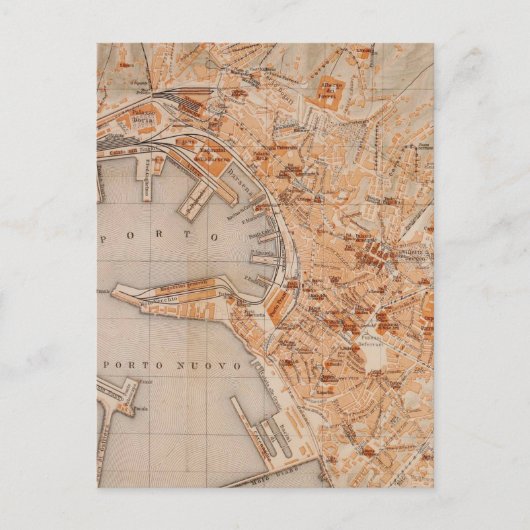 Carte vintage de Gênes Italie (1906) (Devant)