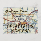 Carte Vintage de Great Falls MT (Devant)