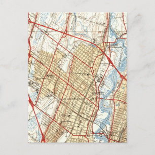 Carte vintage de Hackensack NJ (1940)