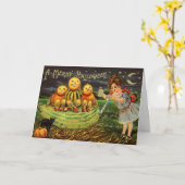 Carte vintage de Halloween (Fleur jaune)