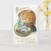 Carte vintage de Halloween (Fleur jaune)