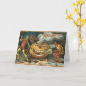 Carte vintage de Halloween (Fleur jaune)