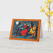 CARTE VINTAGE de HALLOWEEN, repli c.1900 de (Fleur jaune)