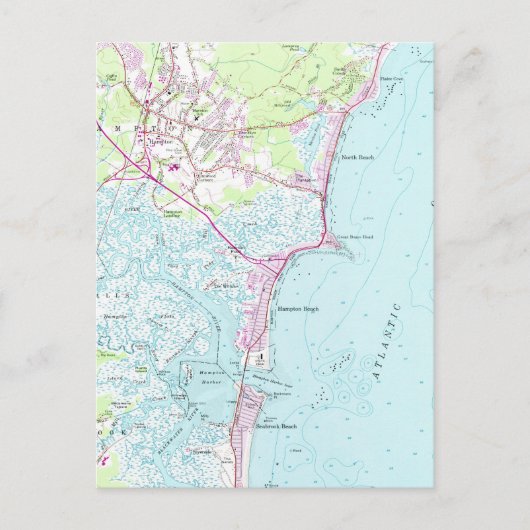 Carte vintage de Hampton Beach NH (1957) (Devant)