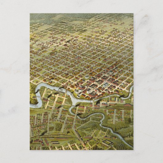 Carte vintage de Houston Texas (1891) (Devant)