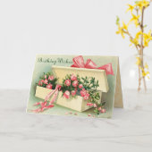 Carte vintage de joyeux anniversaire (Fleur jaune)