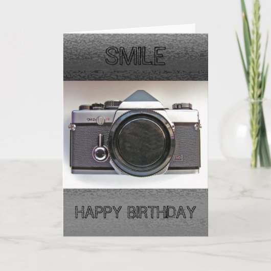 Carte vintage de joyeux anniversaire de sourire (Devant)