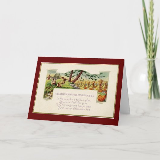 Carte vintage de Joyeux Joyeux Thanksgiving (Devant)